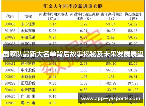 国家队最新大名单背后故事揭秘及未来发展展望